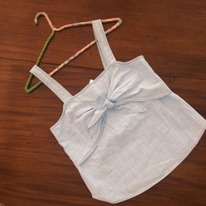 Denim Tie-Front Cami Top